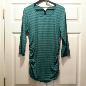 Motherhood Maternity Long Striped Top (Green)
